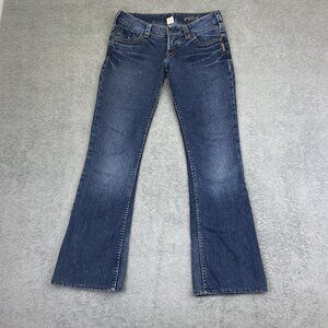 Silver Pioneer Bootcut Jeans Women's 30x30* Flare Blue Flap Pocket Denim Y2K‎